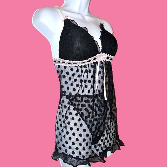 Linea donatella 2 piece sexy black lingerie set! Nwt! - Picture 4 of 16